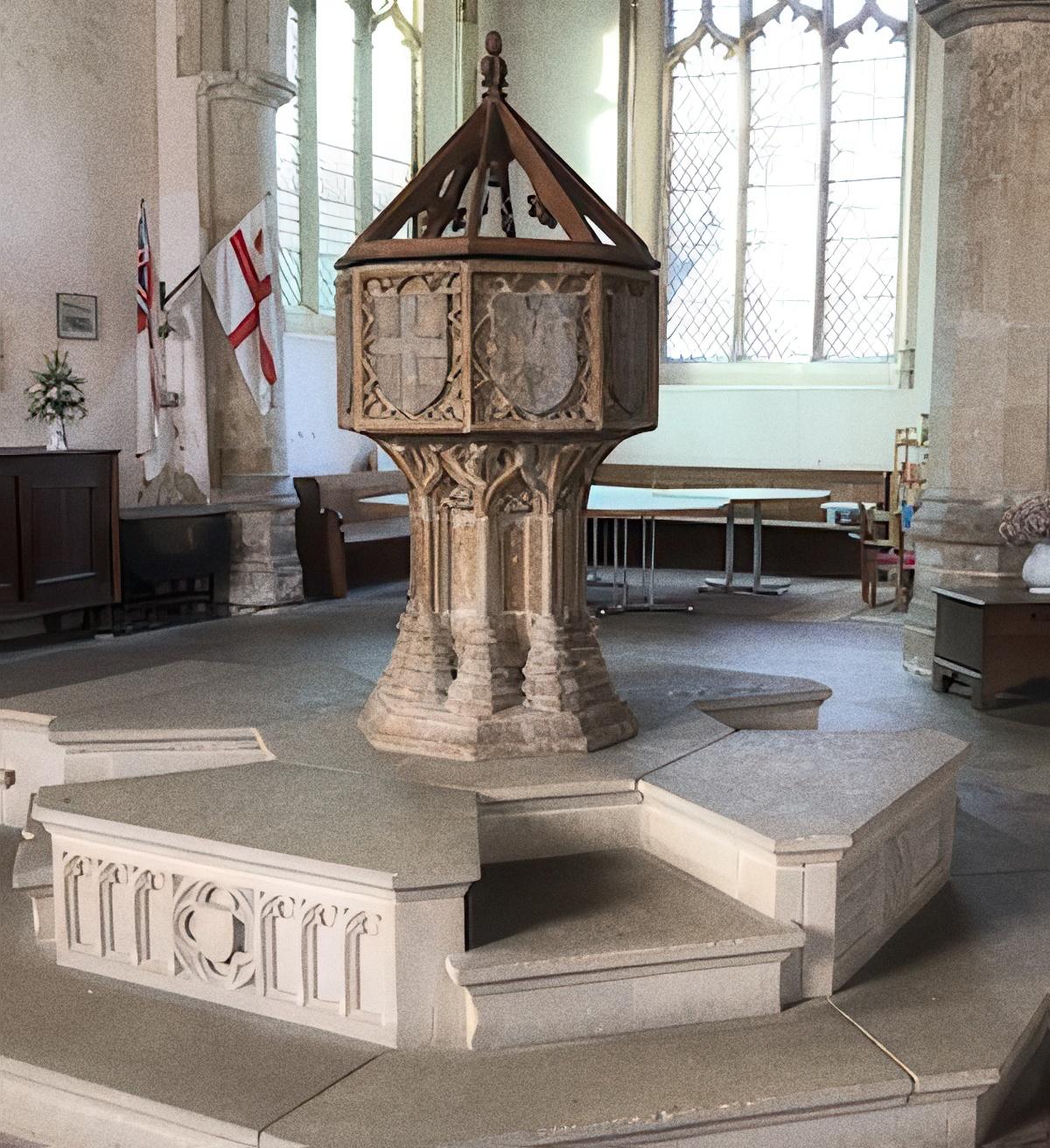 15th century Font - All Saints, Thornham