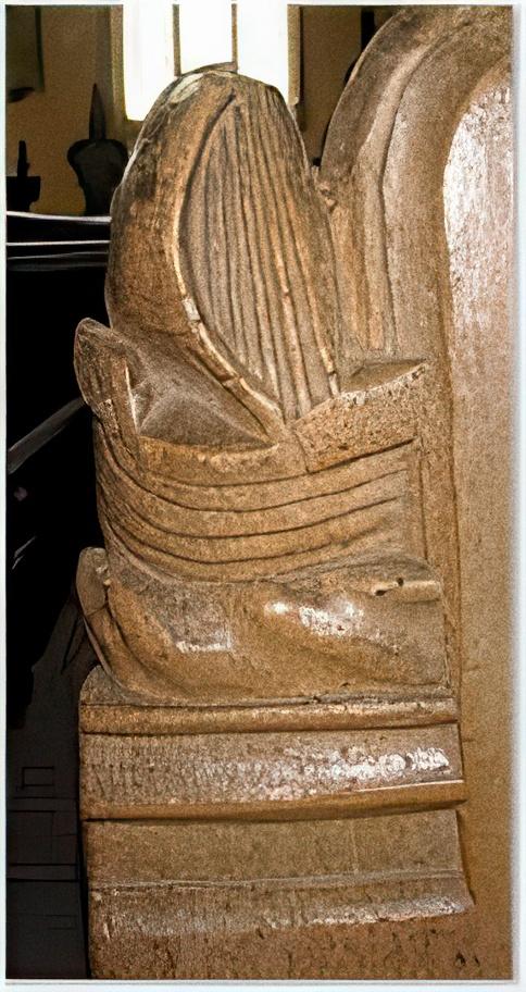 A ship on a bench end - All Saints, Thornham