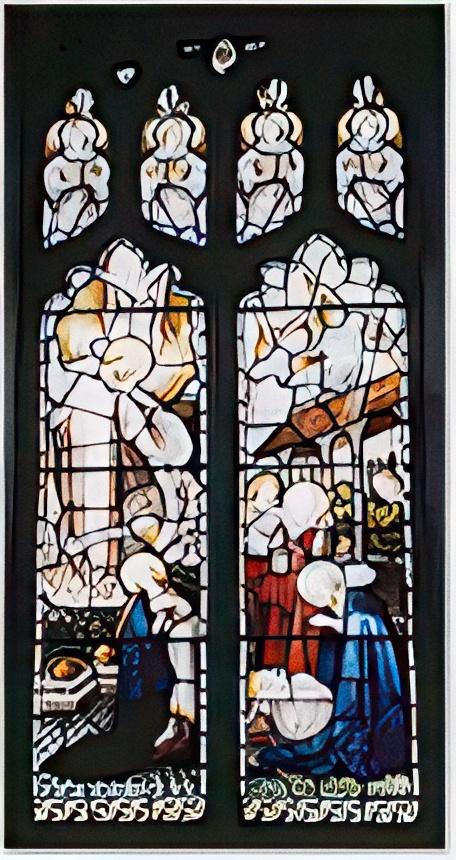 Window showing Bible scenes - St. Mary's, Titchwell