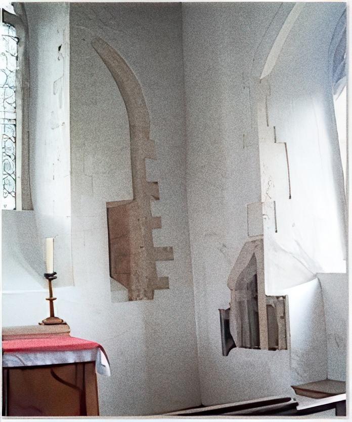 Surviving fragments of wall features - St. Mary's, Titchwell