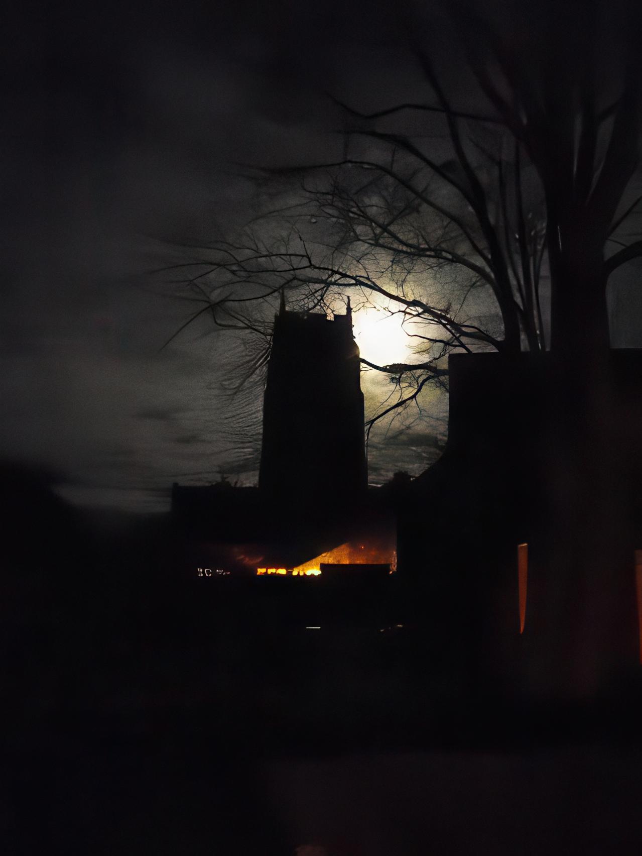 St. Mary's, Holme-next-the-Sea - the tower at night